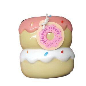 Neon Studios Sprinkle Donut Scented Candle Single Wick Gift Hang Tags
